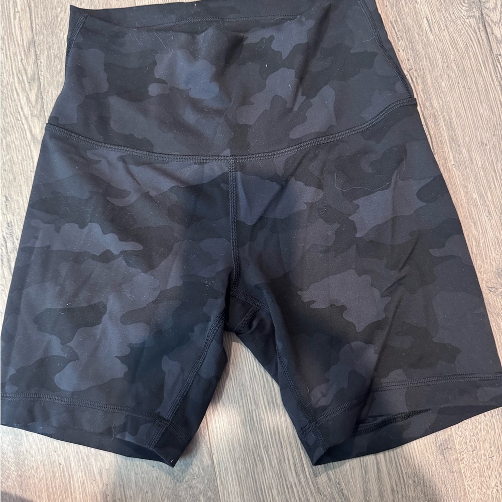 lululemon athletica Black Camo High-Rise Bike Shorts